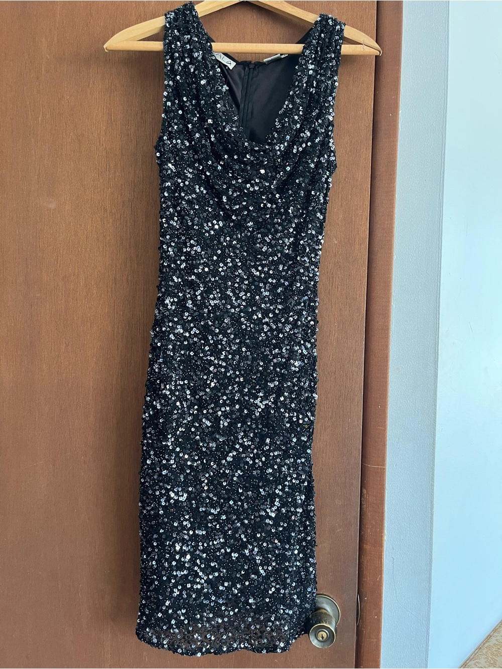 Scala vintage Y2K black sequin dress 100% silk size small